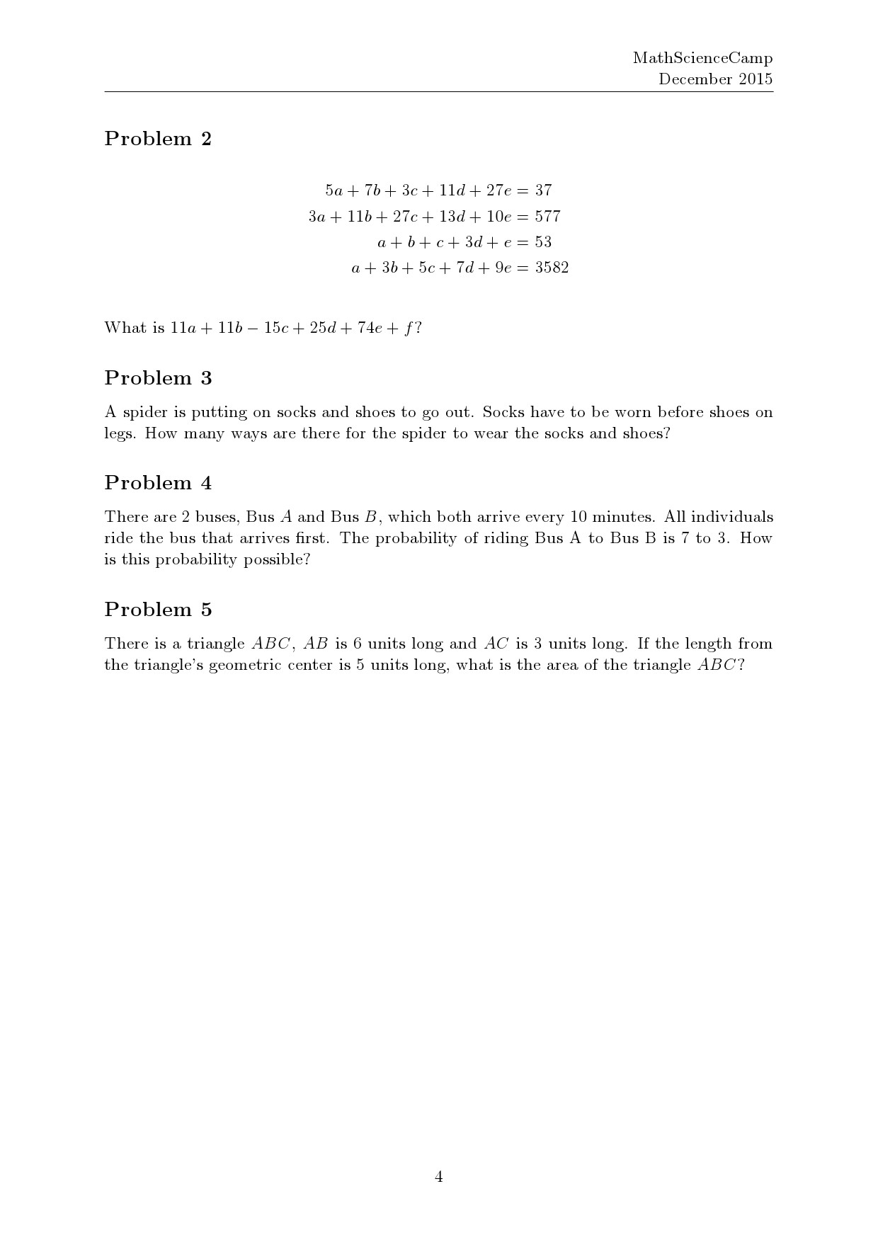 Extracurricular Activities | Math Science Camp